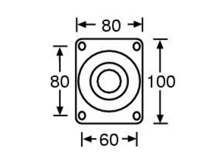 Guitel 37024 Swivel Castor 100 mm with blue wheel and brake 